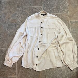 Women’s Cream Button-Up Blouse